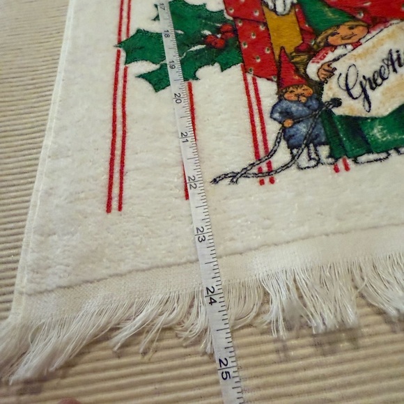 Set of 2 Vintage 1979 Gnomes Christmas Towels w/ Tags – Holiday Collectible - Picture 8 of 11